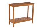 Wooden Workstation for Garden Balcony Garage, Acacia Console Potting Table Light Brown