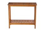 Wooden Workstation for Garden Balcony Garage, Acacia Console Potting Table Light Brown