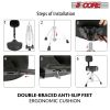 5 CORE Drum Throne with Backrest Thick Padded Adjustable Guitar Stool Motorcycle Style Saddle Music Chair Seat for Adult Drummers - DS CH BLK REST-LVR