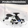 12V Kids Ride-On Drifting Car, Electric Go Kart w/ MP3, USB, LED Lights, High-Low Speed, Power Display, Protector