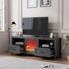 70.08 Inch Length Black TV Stand for Living Room and Bedroom, with 2 Drawers and 4 High-Capacity Storage Compartment,With fireplace