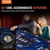 VEVOR 10 Player Foldable Poker Table, Blackjack Texas Holdem Poker Table with Padded Rails and Stainless Steel Cup Holders